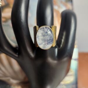 Moonstone ring sterling silver & gold plated